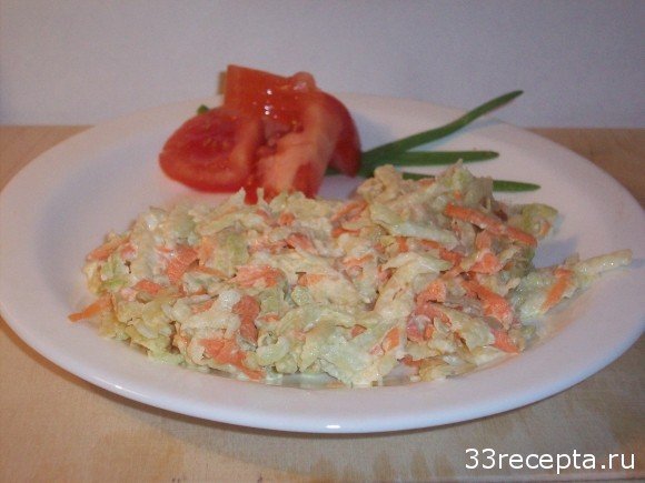 салат из зеленой редьки с морковкой