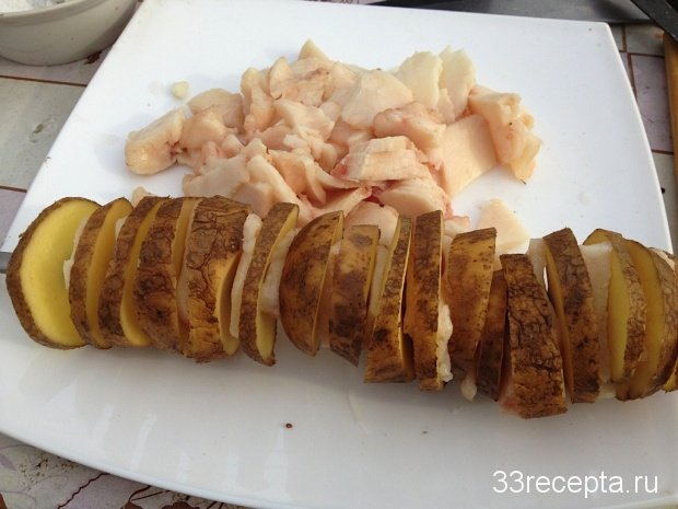 картофель с кардюком на шампуре