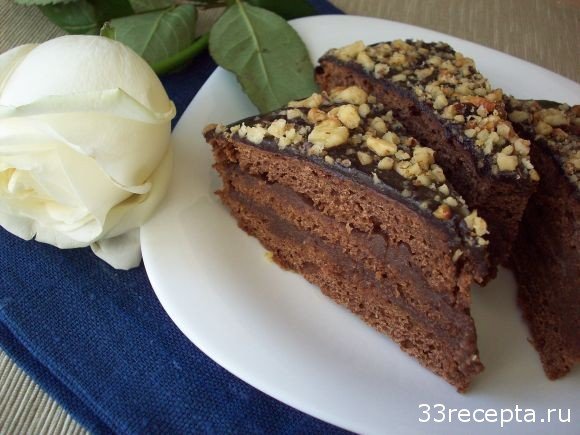 шоколадный торт Арапчонок в разрезе